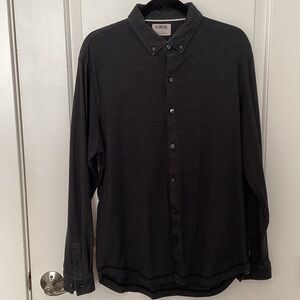 Linksoul Men's Black Casual Button Down Shirt